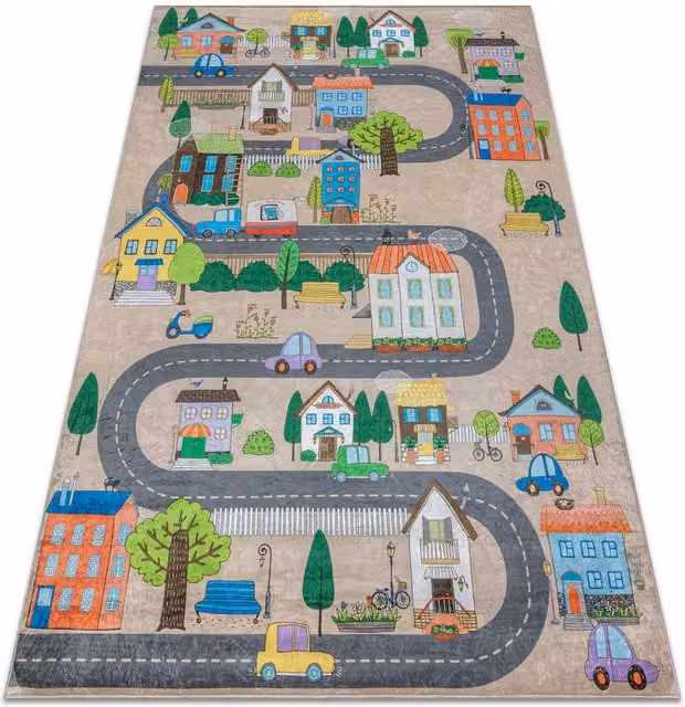 RugsX Bambino Kids Motif Rug in Beige, W: 140 cm, L: 200 cm