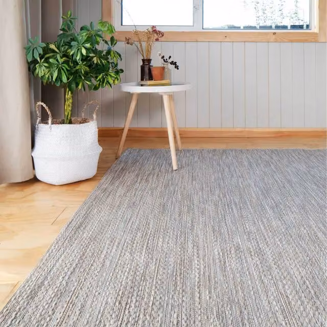 The Rug House Moroccan Flat Weave Outdoor Rug in Beige and Grey, W: 290 cm, D: 200 cm