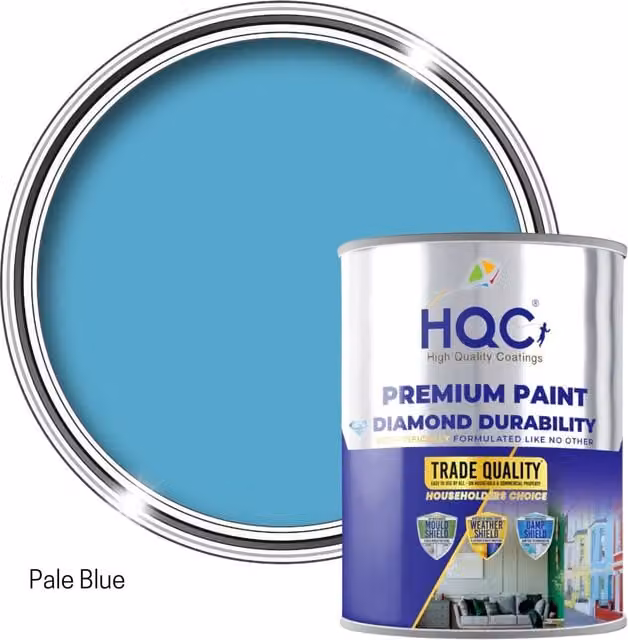 HQC PAINTS Weatherproof Water Based Wood Garden Paint, Blue, 1 l