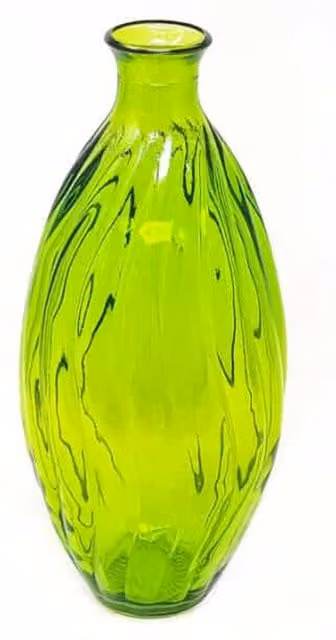 Verano Spanish Ceramics Ola Glass Tabletop Vase, Green, Height: 31 cm
