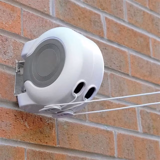 Nordara White Retractable Double Reel Wall Mounted Washing Line, 30m