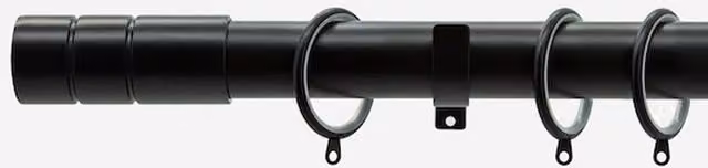 New Edge Blinds Black Metal Curtain Pole End Cap, Black