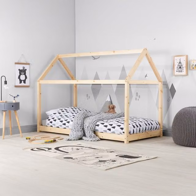 Birlea House Single Bed Frame in Solid Pine Wood