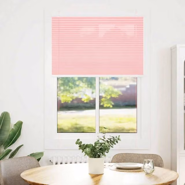 Berkfield Home Single Pleat Corded Blind in Pink, Polyester, W: 89.4 cm, H: 100 cm