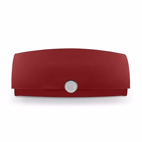 Swan Townhouse Ventilated Roll Front Bread Bin, Red, 14 Litre