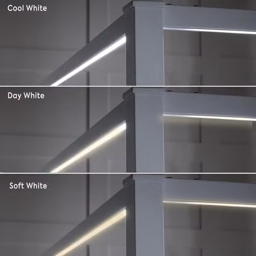 X-Rocker FERN White Metal Four Poster Canopy Bed Frame with Dimmable LED Lighting, Single 3ft, W/D/H: 90 x 190 x 183 cm