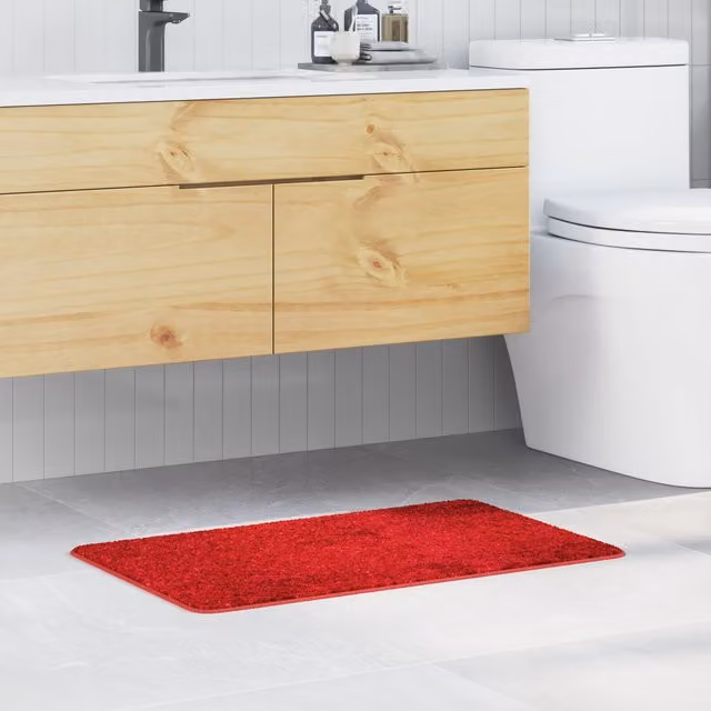 Berkfield Home Rectangular Non-Slip Bath Mat in Red, W: 50 cm, D: 80 cm