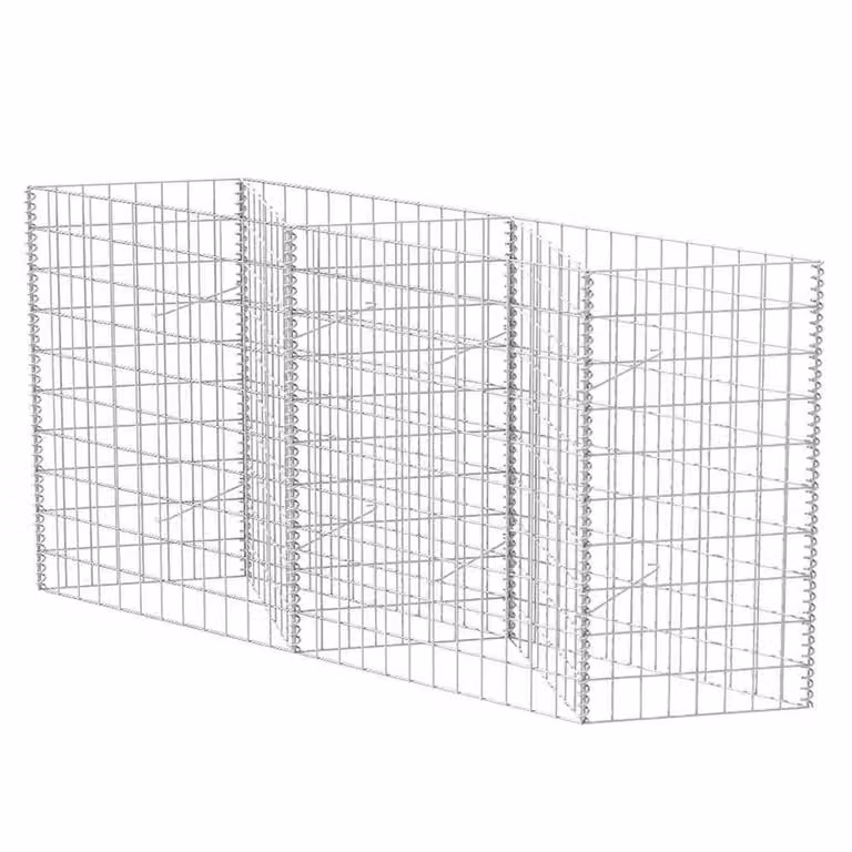 Berkfield Home Durable Galvanised Steel Gabion Basket in Silver, W/D/H: 120 x 30 x 100 cm
