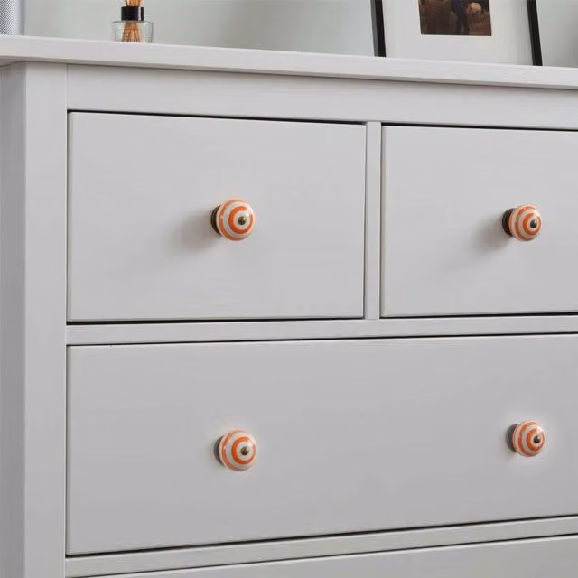 Nicola Spring Orange Ceramic Cupboard and Drawer Knobs, Pack of 24