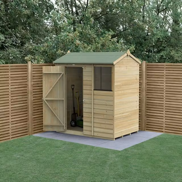Beckwood Reverse Apex Wooden Garden Shed in Green or Brown