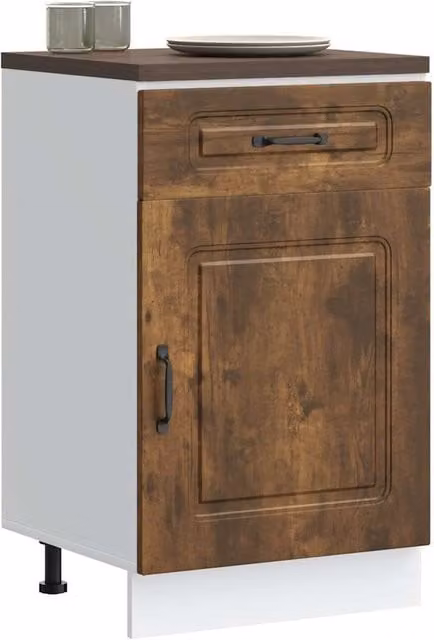 Berkfield Home Kalmar Kitchen Base Cabinet in Smoked Oak Brown Engineered Wood
