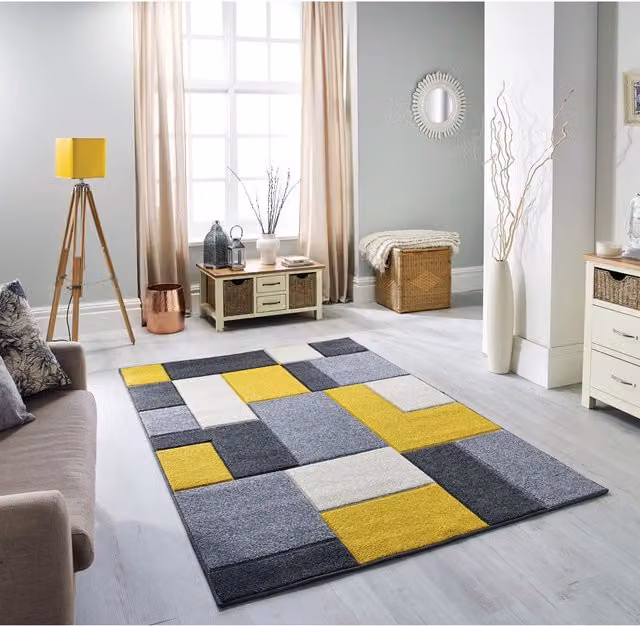 Melrose Interiors Modern Geometric Woven Area Rug, Multicolour Orange, W: 120 cm, L: 170 cm