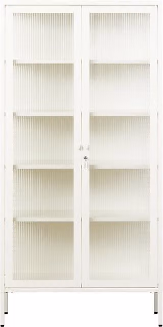 Mustard Made The Collector Freestanding Cabinet in Chalk with Glass Doors and Adjustable Shelves, W/D/H: 85 x 40 x 170 cm