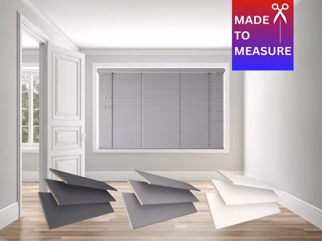 Caecus Made To Measure Faux Wood String Venetian Blind in Grey