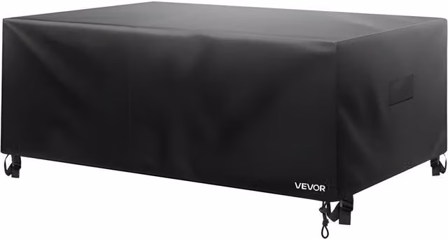 VEVOR Heavy Duty Water Repellent Polyester Patio Furniture Cover for Large Rectangular Tables, Black, W/D/H: 198.12 x 81.28 x 76.2 cm