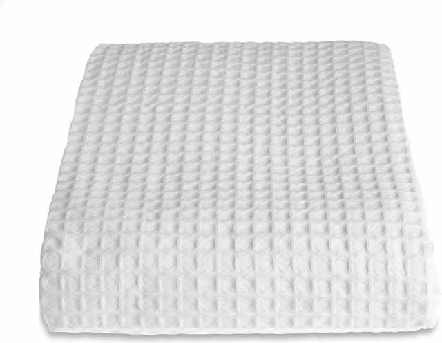 Allure Bath Fashions Luxury Hotel Waffle Pique Cotton Throw Blanket in White, W/D/H: 225 x 175 x 1 cm