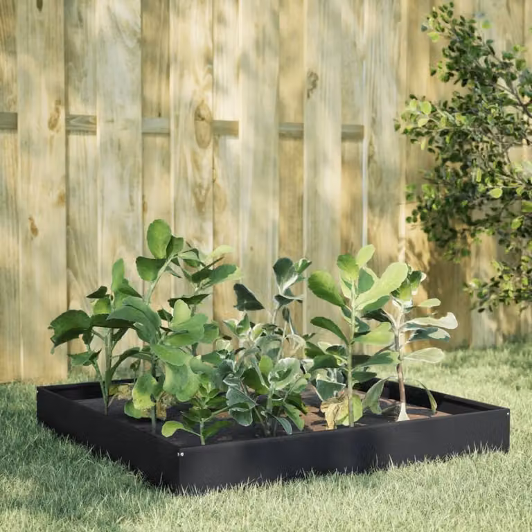 Berkfield Home Garden Black Steel Raised Bed W/D/H: 100 x 100 x 26 cm