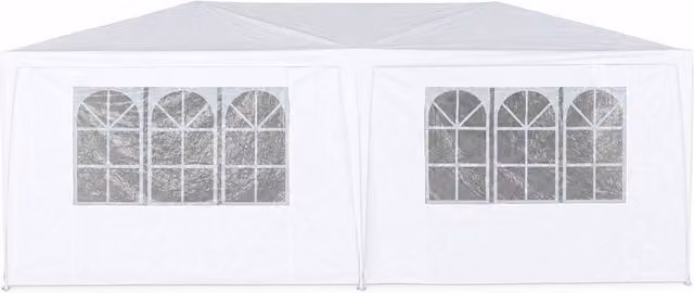 Oypla White Waterproof Steel Garden Gazebo Marquee with Window, W: 300 cm, D: 300 cm, H: 24.3 cm