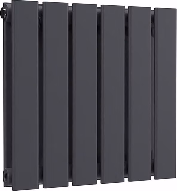 Lux Heat Anthracite Grey Double Steel Flat Horizontal Wall Mounted Radiator, W: 42.0 cm, H: 40.0 cm, D: 40.0 cm