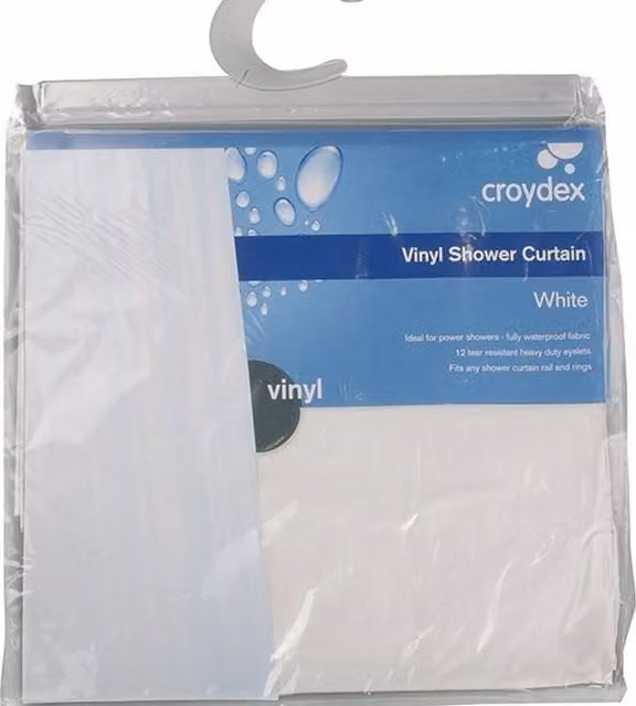 Universal Textiles Waterproof White PVC Vinyl Shower Curtain with Eyelets