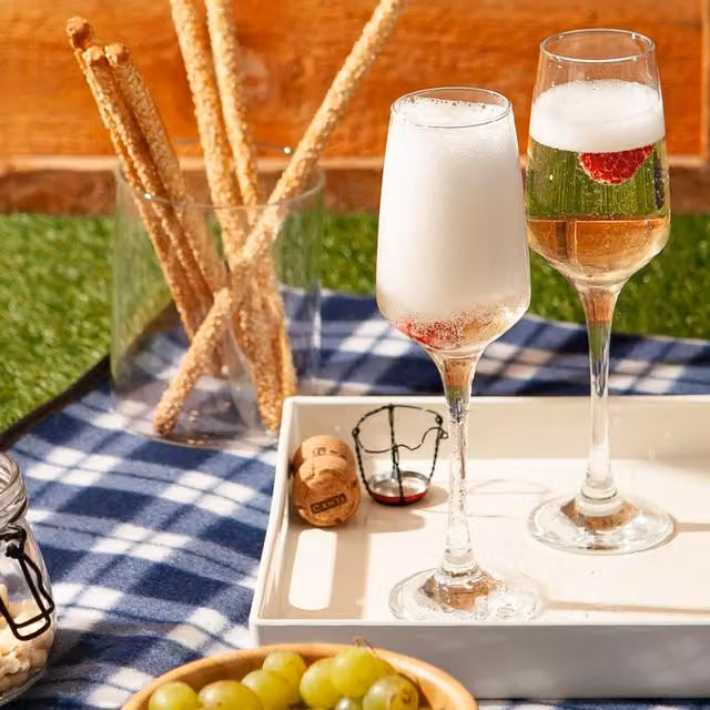 LAV Transparent Glass Champagne Flutes, Pack of 6, 230 ml