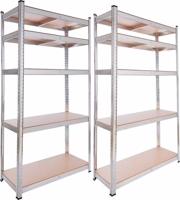 Arebos Heavy Duty Industrial Shelving Unit in Grey with Adjustable Shelves