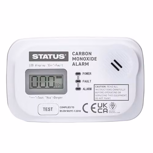 Status White Carbon Monoxide Detector with Batteries SDCMA2XAA1PB4