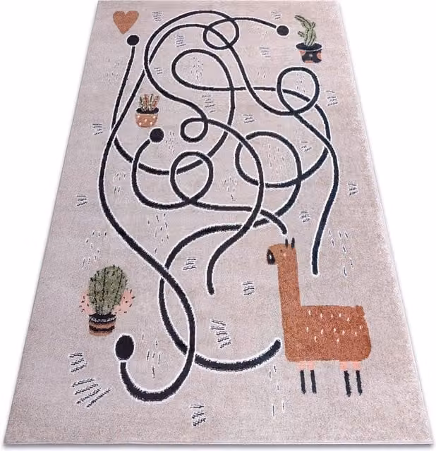 RugsX TR Abstract Childrens Fun Rug in Beige, W: 120 cm, L: 170 cm