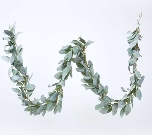 Homescapes Green Lambs Ear Foliage Garland, 190 cm