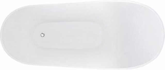 Balterley Modern Fluted Oval Freestanding Acrylic Bath, White, W/D/H: 170 x 53 x 82 cm