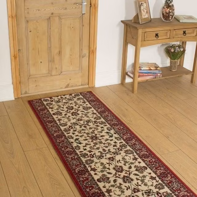 runrug Traditional Hallway Carpet Runner Rug in Cream and Beige, W: 80 cm, L: 270 cm