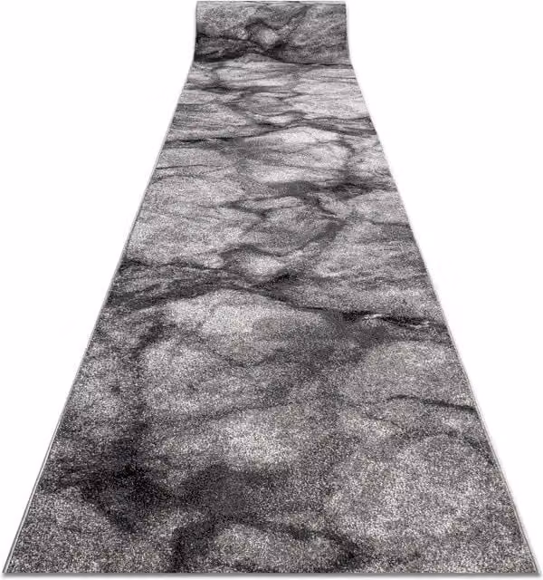 RugsX Silver Marble Runner in Grey, Stone Look, W: 80 cm x L: 110 cm