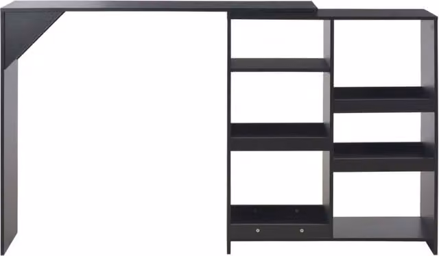 Berkfield Home Bar Table with Moveable Shelf, Black, W: 138 cm, D: 39 cm, H: 110 cm