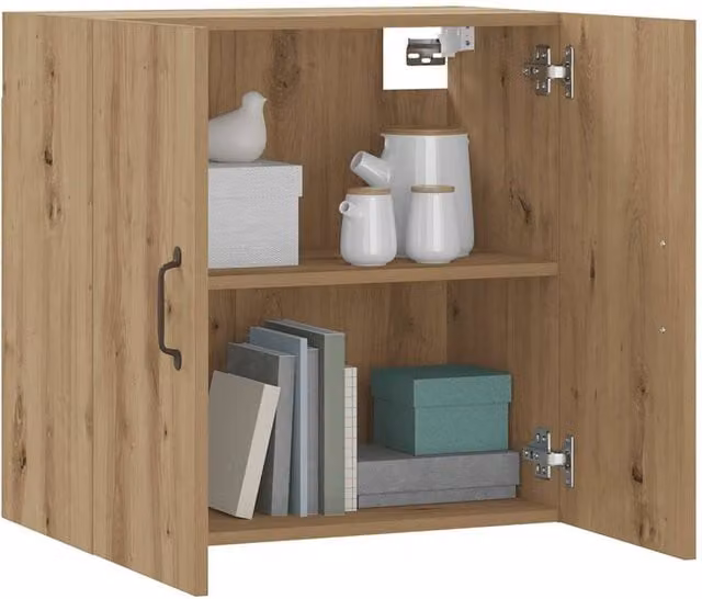 Berkfield Home Artisan Oak Wall Cabinet in Brown, W/D/H: 60 x 31 x 60 cm