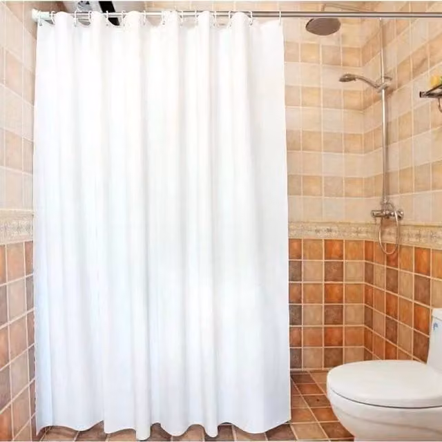 Havendro Waterproof and Mould Resistant Polyester Shower Curtain in White, W/H: 180 x 180 cm