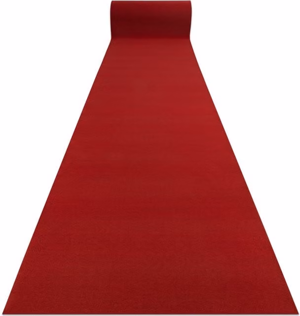 RugsX Anti-Slip Rumba Runner in Red, W: 140 cm, L: 340 cm