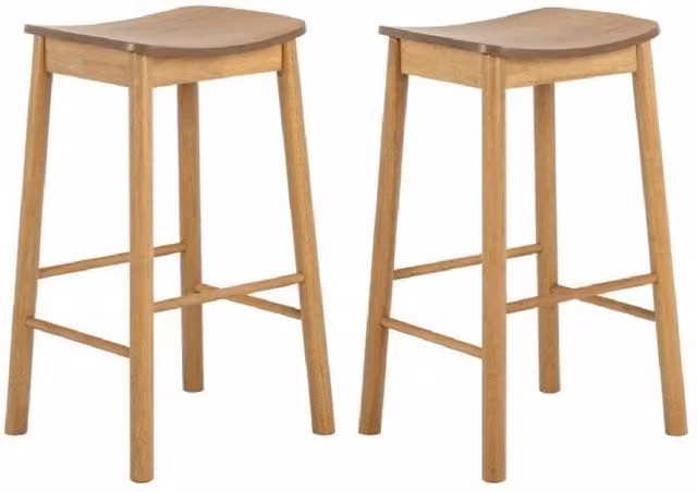 netfurniture Soho Bar Stool Set of 2 in Matt Oak Brown