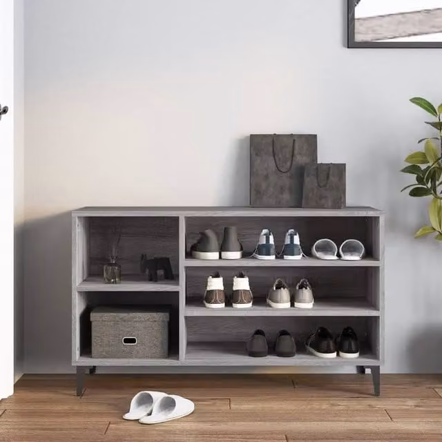 Berkfield Home Grey Sonoma Shoe Cabinet W: 102 cm, D: 36 cm, H: 60 cm