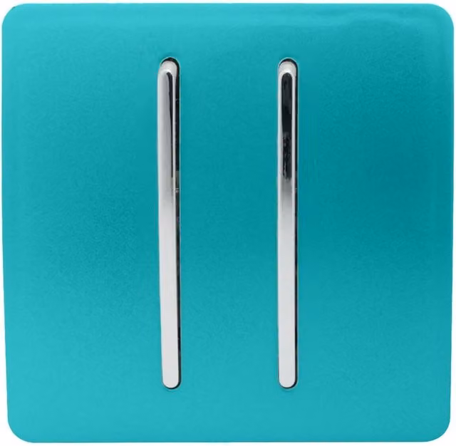 Trendi Modern Auto Retractive Doorbell Switch in Turquoise