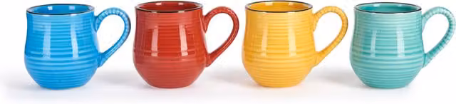 La Cafetiere Mysa Ceramic Espresso Mugs, Set of Four, Multicolour, 100ml