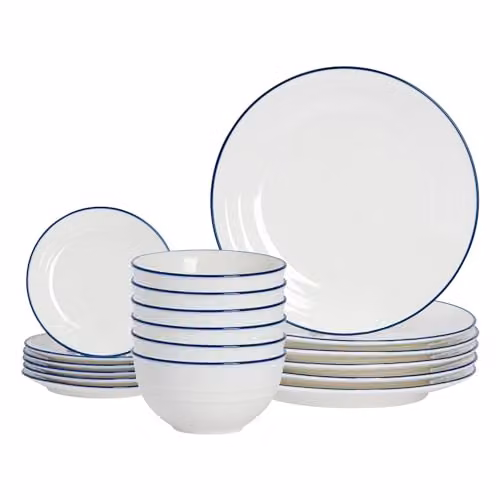 Nicola Spring 18 Piece White Porcelain Farmhouse Dinner Set