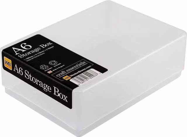 WestonBoxes A6 Transparent Plastic Storage Boxes with Lids for Photos, Cards and Envelopes, W/D/H: 11.8 x 10.0 x 5.5 cm