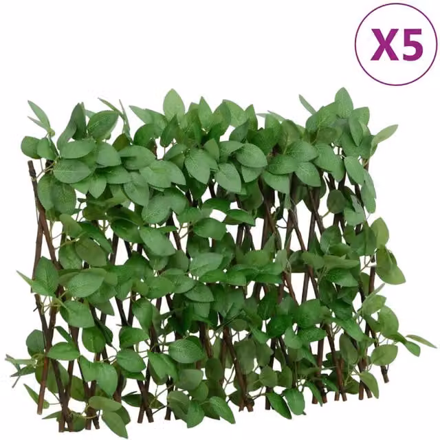 Berkfield Home Artificial Ivy Trellis Expandable, 5 Pieces, Green, W: 180 cm, H: 30 cm