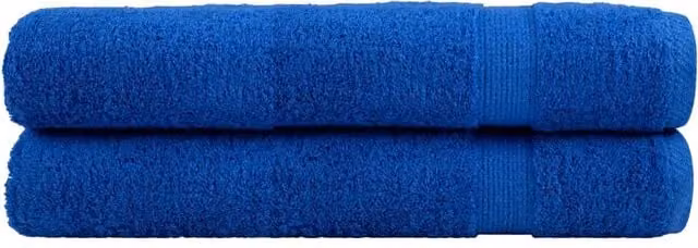Berkfield Home SOLUND Premium Cotton Sauna Towels, 2 Pack, Blue, W: 80 cm, L: 200 cm, 600gsm