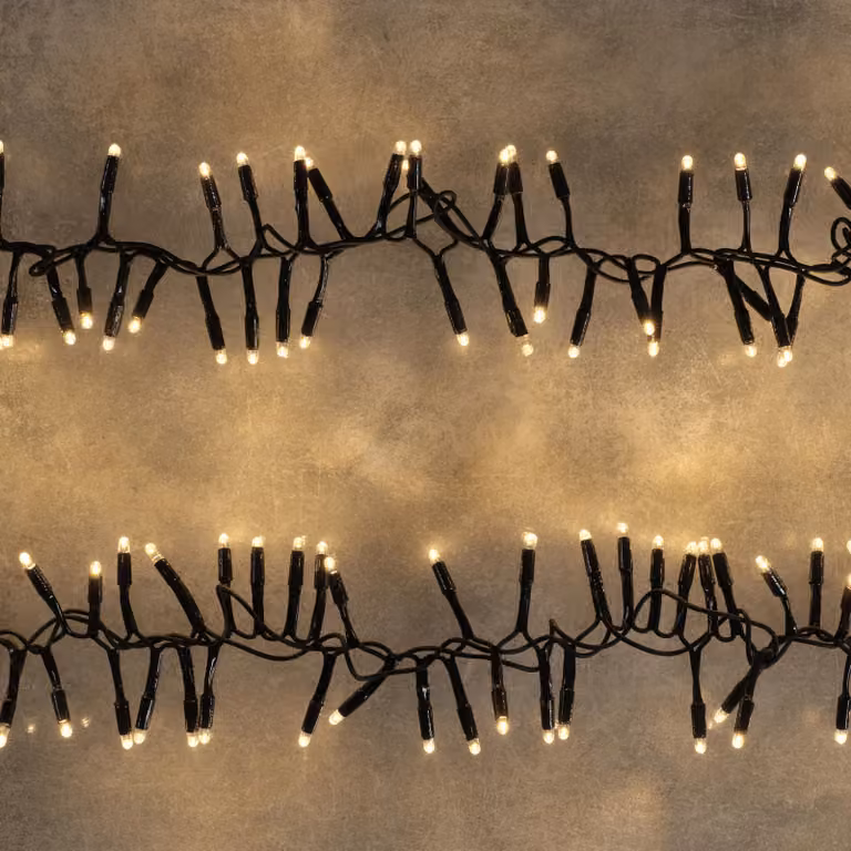 Plus Connect 4500 LED Warm White Connectable Cluster Lights with Black Cable