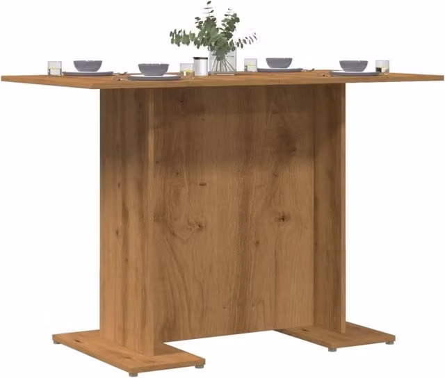 Berkfield Home Artisan Oak Dining Table in Brown, W/D/H: 110 x 60 x 75 cm