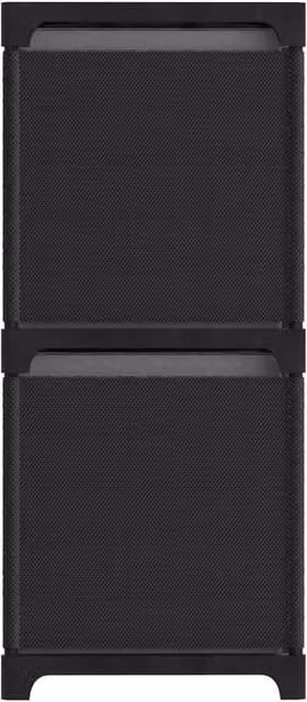 Berkfield Home Modern 4-Cube Display Shelf with Fabric Boxes in Black and Grey, W/D/H: 69 x 30 x 72.5 cm