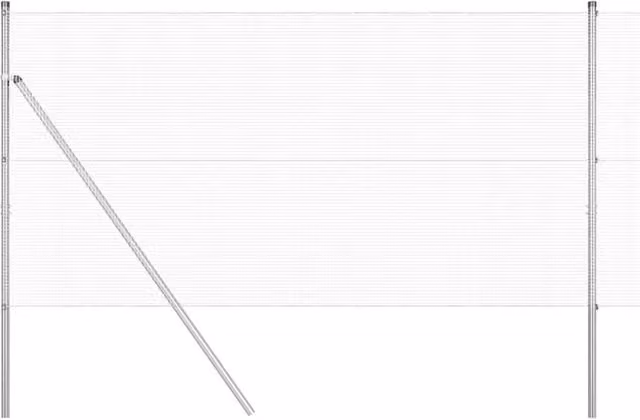 Berkfield Home Welded Wire Fence with 13 Posts, Galvanised Steel, Silver, W: 25 m, H: 1.4 m
