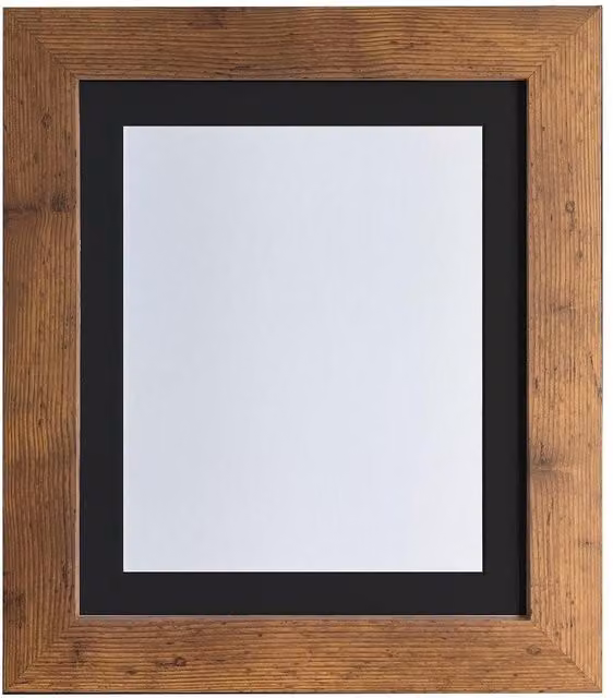 Frames & Mirrors 4U Metro Vintage Wood Frame with Black Mount for 24 x 16 Inch Images in Walnut