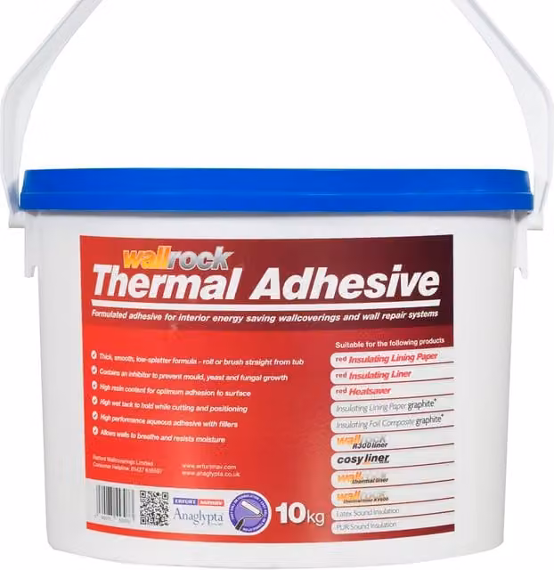 Wallrock Ready Mixed Water Based Thermal Adhesive Glue, White, 10kg